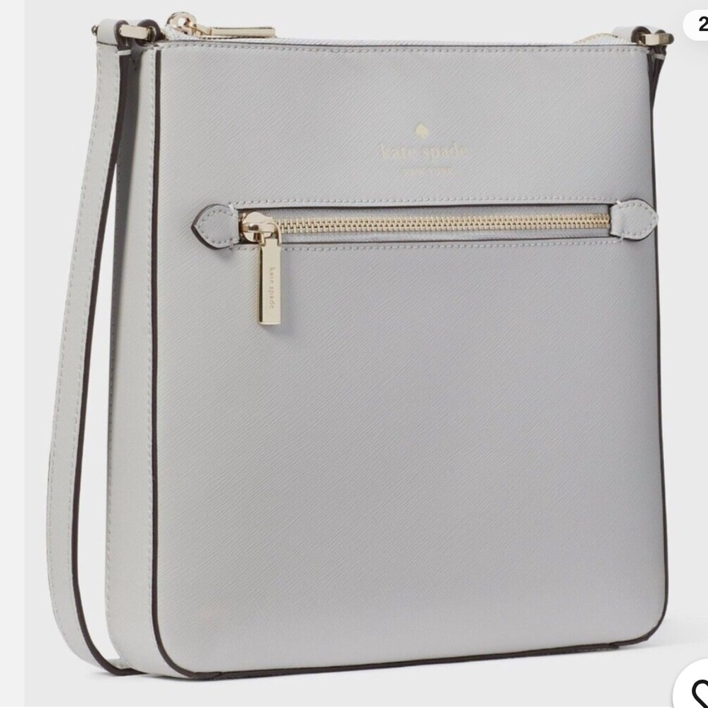 Kate Spade Gray Sadie North South Leather Zip Top Crossbody Bag